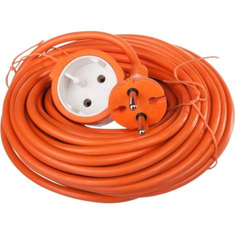 Gartenverlängerungskabel 1-fach Steckdose b/u 15m /H05VV-F 2x1/ orange P01315