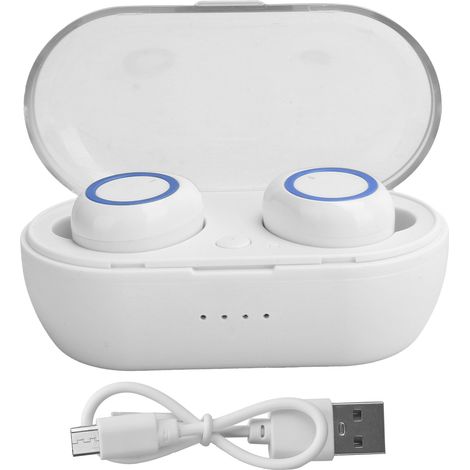 Casque Bluetooth 5.0 Y50 Écouteurs sans Fil Stéréo Bleu Blanc Oreillette Bluetooth (1/5)