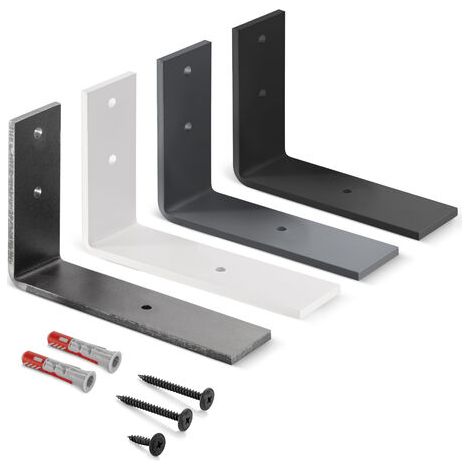 HOLZBRINK Regalträger Metall Regalhalter für Wandregal, Regalwinkel schwarz 150x100x40 mm, 2 Stück, HLR-L-150-9005 (1/5)