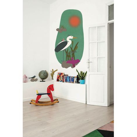 Décor papier peint préencollé Cenaryo, Oiseaux marins, par Gisèle et Rose (1/4)