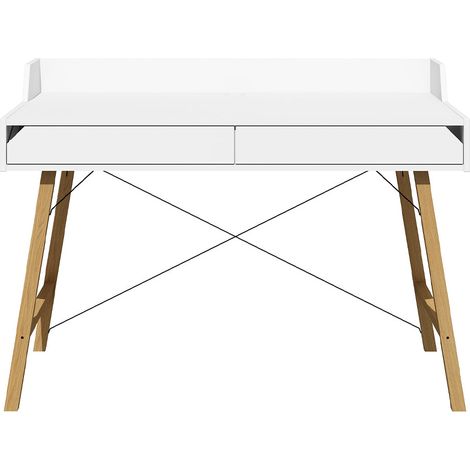 Bureau 2 tiroirs Bellamy Lotta Blanc (1/4)