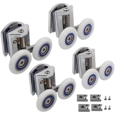 4pcs 26mm Roulette Porte De Douche, 26mm Rouleau De Porte De Douche Dans Portes De Douche, Roulette Porte Coulissante Douche Pour Trou De Verre De 4-8mm (1/5)