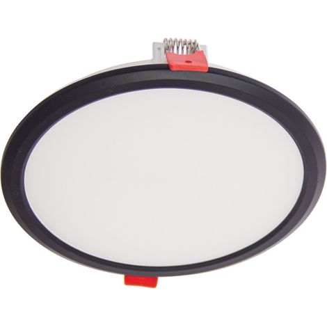 Xanlite – Spot LED encastrable rond extra plat 12W – 1650 lumens – Températures de couleur 3000K/4000K/6500K – IP44 – Blanc/Noir (1/5)