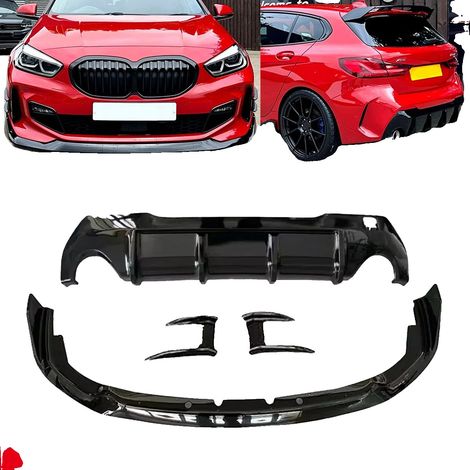 Aero Body Kit, kompatibel mit BMW 1er Reihe F40, M Performance Stil, direkter Austauschpassform, glänzendes Schwarz (1/2)