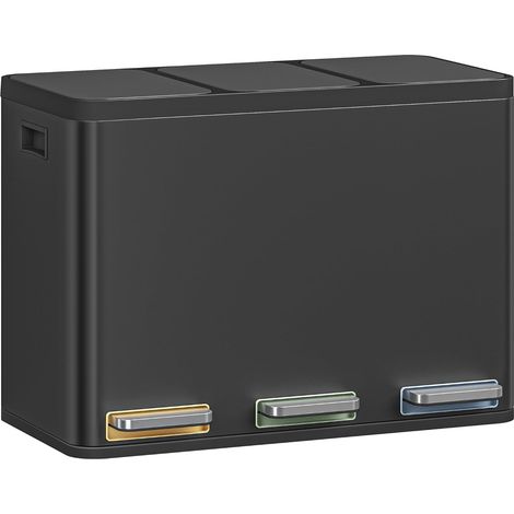 Poubelle Cuisine,Poubelle Tri Selectif 3, Poubelles avec Pédales (1/5)