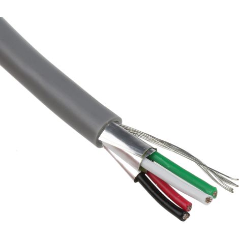Câble industriel multipaire RS PRO , 2 paires 22 AWG Ruban feuille d'aluminium - PET, 100m ( Prix pour Bobine de 100 Mètres )