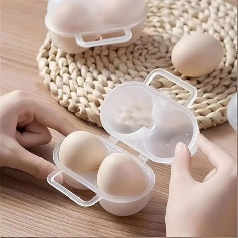 Boîte de rangement portable pour œufs — Plateau à œufs en plastique avec poignée, idéal pour le camping et les pique-niques (1/5)