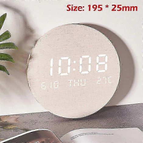 Horloge murale numérique LED, affichage multifonctionnel de la température, de la date et de l'heure, réveil silencieux, convient aux chambres et aux salons, style 2. (1/5)