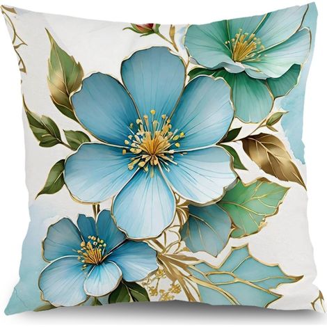 Housse de coussin extérieur floral, style ferme rustique,45×45cm (1/5)
