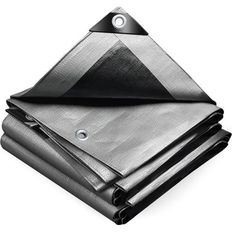 Protective polyethylene tarpaulin, ultra-strong waterproof tarpaulin coated on both sides, 3x5m aluminum waterproof cover (1/5)