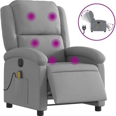 Maison Exclusive - Sillón reclinable de masaje eléctrico tela gri