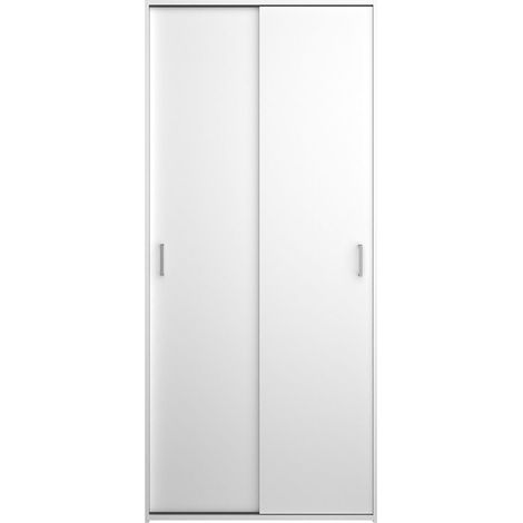 Space Kleiderschrank 176x78x49cm, 2 Schiebetüren weiß. (1/5)