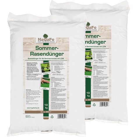 HaGaFe Sommer Rasendünger Sommerrasendünger Spezialdünger organisch mineralisch 20 kg ( 2 x 10 kg) (1/3)