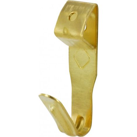 Gancho para tablas N°2, acero latonado, H.28mm, L.7.2mm, 10 piezas con punta.
