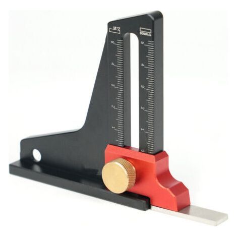 Lntyq Jauge de Hauteur pour le Travail du Bois, Règle de Mesure de Profondeur en Alliage D'aluminium pour les Hauteurs D'onglet et les Hauteurs de Lame de Scie (1/4)