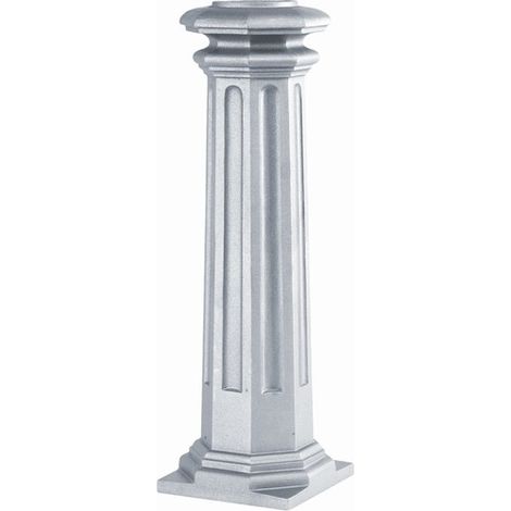 Base avec socle, forme tradition royale - Hauteur 655mm largeur base carré 200mm pour tube Ø100mm - Aluminium - DECO FER FORGE