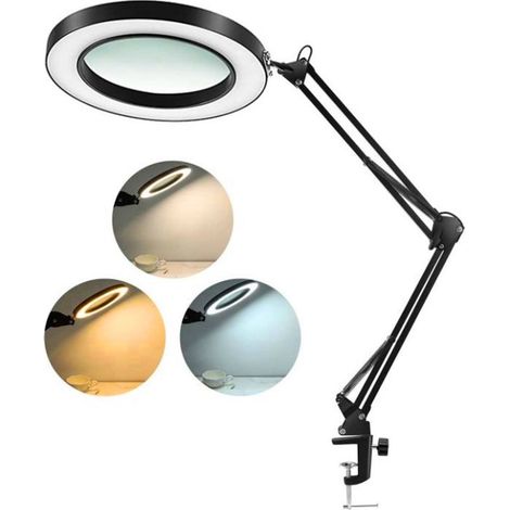 Lámpara de aumento LED con pinza, lámpara de aumento de 8 dioptrías (1/5)
