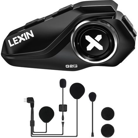 Intercom Moto Bluetooth avec 4 Coques Remplaçable, Communication Système, Réduction de Bruit, Kit Main Libre Moto, Oreillette Bluetooth pour Motocyclette/ATV/Vélo (1/5)