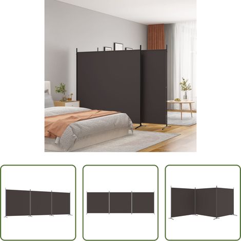 Raumteiler - 3-tlg. Paravent Braun 525x180 cm Stoff (1/5)