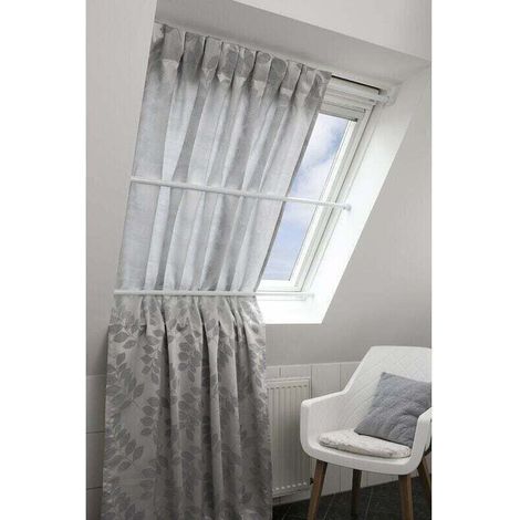 Tringle à rideau, rétractable, installation sans vis ni perçage, diamètre, longueur 55-90 cm, blanc