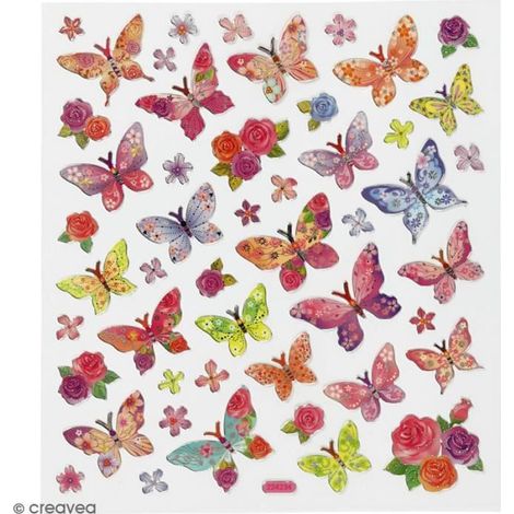 Stickers - Creotime - Papillons - Violet - Enfant - Classique
