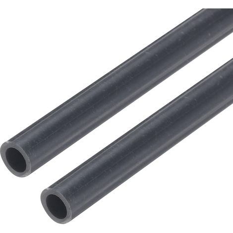 Tube Rigide en PVC de 1/4 Pouce, Tuyau Rond, Tuyauterie, Tuyau de Matériel 4mm ID 6mm OD 9" Longueur Gris Foncé Haute Résistance pour Tuyau d'Eau, Artisanat, Manchon de Câble 2Pcs (1/5)
