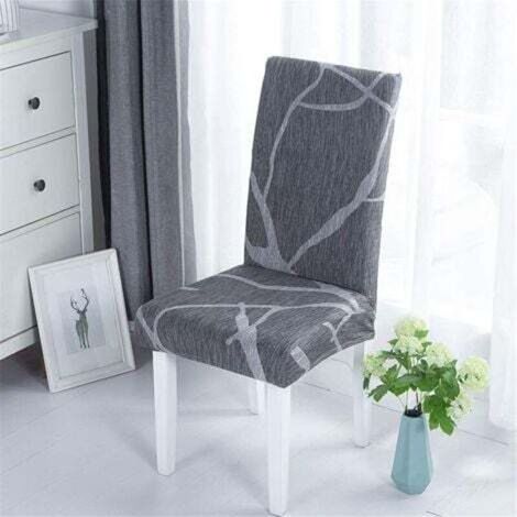 Housse de chaise salle à manger – Imprimée patchwork, lavable et extensible – Idéale pour mariage, hôtel ou restaurant (1/5)