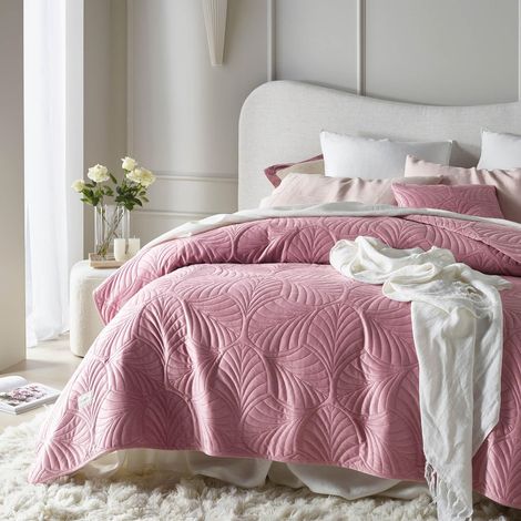 Dessus de lit 170 x 210 cm Rose (1/5)