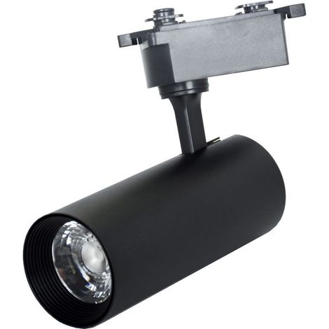 Foco para carriles line pro x2 (2 hilos) 25w led 2300lm 4000k 36° l.9xan.6,5xal.23cm aluminio negro (1/3)