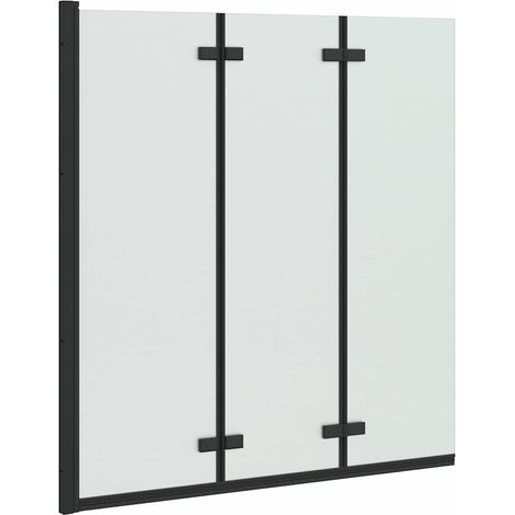 Shower Enclosure Black 130 x 138 cm ESG Glass and Aluminium vidaXL