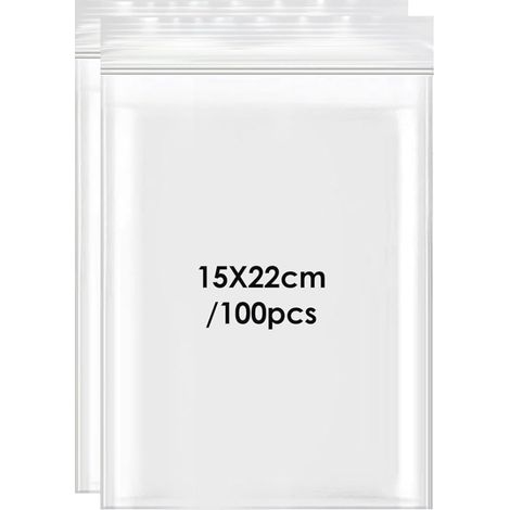Sac Plastique Zip, 15x22 cm Transparent Petite Taille (1/3)
