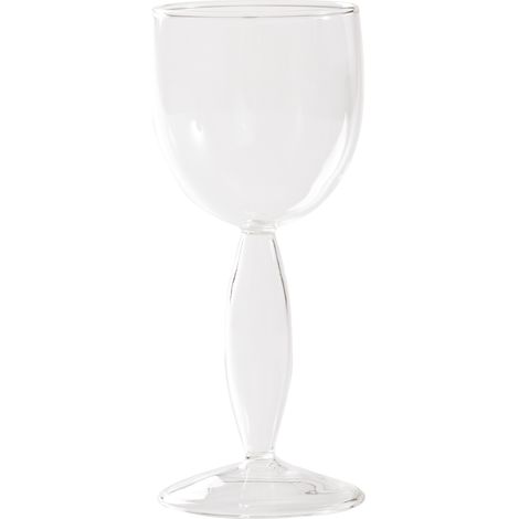 Dorici Set 4 Calici per Vino Bianco in Vetro Borosilicato Soffiato a Mano con Stelo Cavo e Design Elegante e Contemporaneo Trasparente