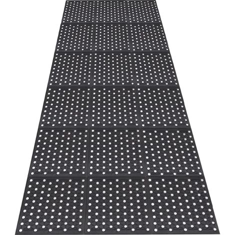 Grand tapis en caoutchouc antidérapant pour entrée extérieure, 90 cmx210 cm, tapis de drainage en caoutchouc anti-fatigue, très résistant, tapis de sol de cuisine commerciale (1/5)