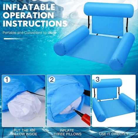 Fauteuil flottant de piscine, fauteuil gonflable avec dossier, chaise pliante, fauteuil inclinable portable, chaise flottante (1/5)