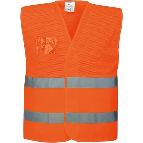 Gilet Ad Alta Visibilita' A Mezza Rete  Arancione Arancio S-M