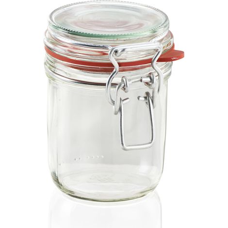 Tarro hermético transparente Leifheit de 370 ml en vidrio