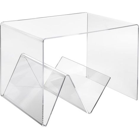 Table basse en plexiglas transparent avec porte-revues Zigozago (1/5)