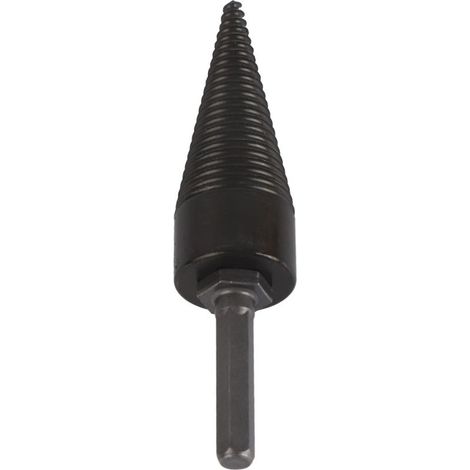 Foret à bois de chauffage fendeur de bûches en acier au carbone cône outil de forage à tige hexagonale noir 32mm/1,26 pouces (1/3)