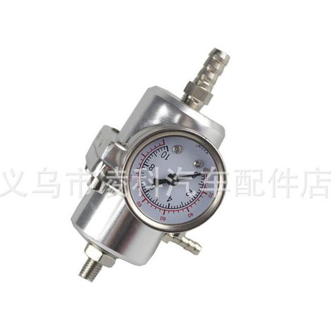 Car modification: fuel pressure regulating valve, fuel turbocharger, fuel pressure regulator, four-way turbocharger - silver (1/4)
