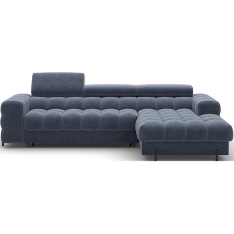 Canapé d'angle droit convertible Bleu design élégant 285x99x181cm FILTRO (1/5)