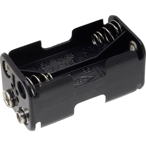 TRU COMPONENTS BH-343-2B Support de pile 4x LR6 (AA) raccordement par empreinte pile 9V