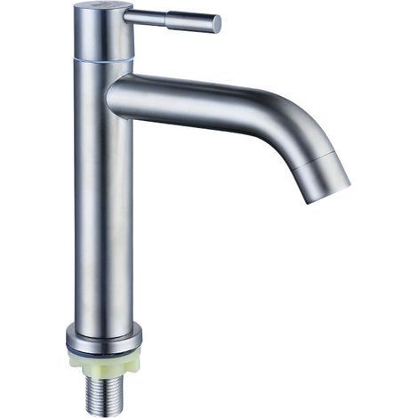 Einzelner Waschtischhahn aus Edelstahl 304, Handwaschtischhahn aus Edelstahl, einzelner Kaltwasserhahn (1/3)