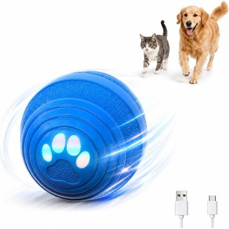 Balle de Jouet Intelligent, 3 Modes de Jeu Programmables, Résistante à l'eau et Rechargeable, pour Chiots, Petits et Moyens, Rechargeable par USB (1/5)
