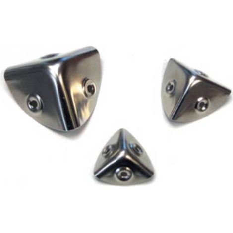 50 x ANGOLO P/BAULI E CASSE ACCIAIO NICHELATO 30 MM
