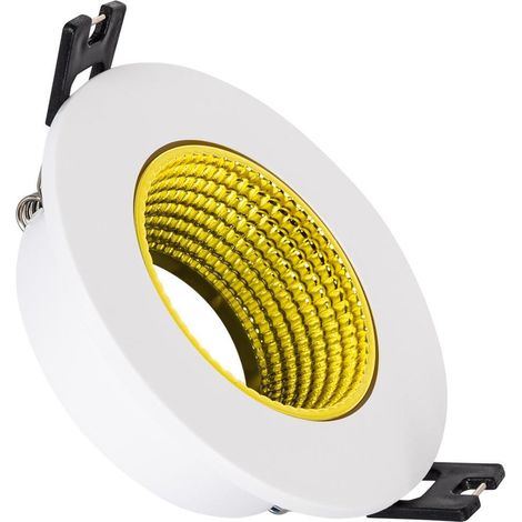 Aro Downlight Circular Basculante de Colores para Bombilla LED GU10 / GU5.3 Corte Ø80 mm Amarillo
