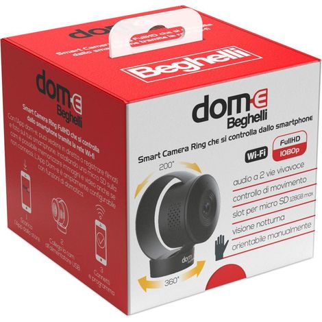Videocamera smart beghelli ring dom-e wi-fi nero - 60024 (1/3)