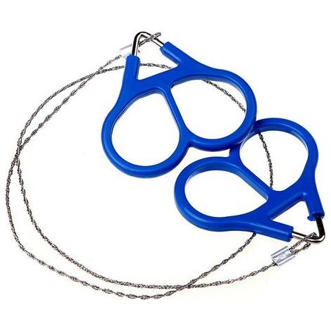 Scie À Fil En Acier Inoxydable Mini Scie À Fil D'urgence Chainsaw Trousse De Survie Pour La Randonnée Camping Urgence De Survie Bleu, (1/5)