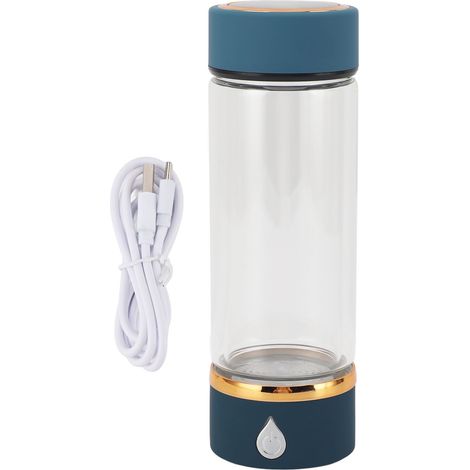 Bouteille d'eau à hydrogène 420ml, Rechargeable, technologie SPE PEM, tasse en verre riche Portable pour la maison et l'extérieur (1/5)