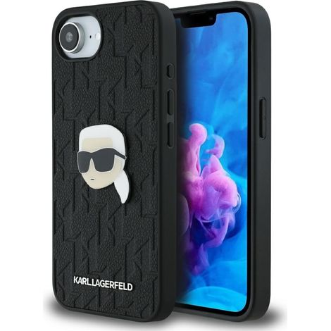 Funda Karl Lagerfeld Monogram Karl Head Pin para iPhone 16e / 17e Negra (1/5)