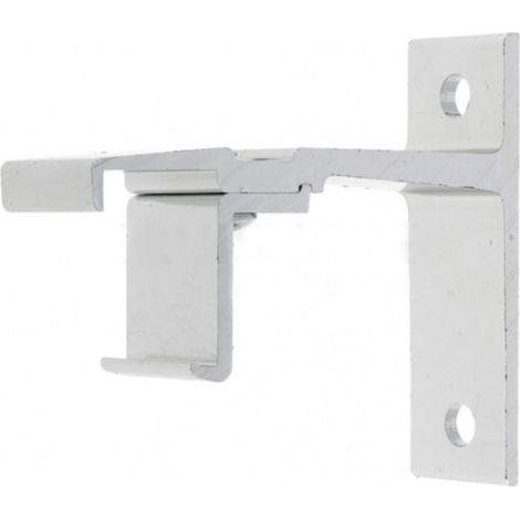 Support de face avec déport de 60mm pour tringle à rideau 24x16mm en aluminium poli Fenêtre Baie vitrée Store Fermeture